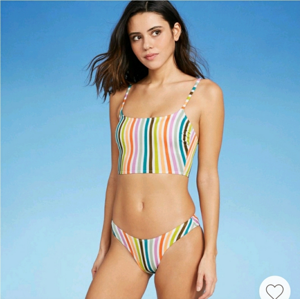 Xhilaration multi color striped bikini set size S